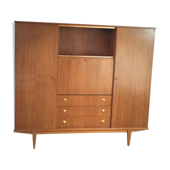Armoire secrétaire vintage des années 60 design scandinave en teck
