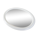 Oval mirror in white plexi, Design, 1970