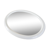 Oval mirror in white plexi, Design, 1970