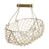 Small vintage white metal harvest basket