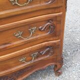 Commode 3 tiroirs noyer et laiton