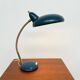 Adjustable table lamp — Duck blue and gold metal — 1960s