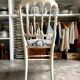 Chaise Napoléon III en bois blanc et coton "Grands Pavots" Antoinette Poisson