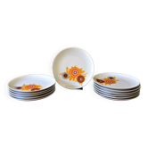 6 assiettes à dessert 70's en porcelaine Winterling Bavaria