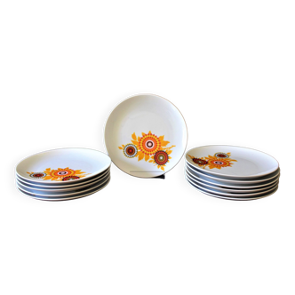 6 assiettes à dessert 70's en porcelaine Winterling Bavaria