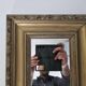 Antique Rectangular Mirror with a gilded wooden frame 35cm x 27cm