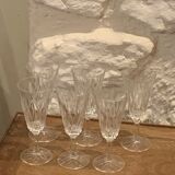 6 vintage champagne flutes patterned leaves or petals