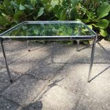 Vintage coffee table chrome and glass
