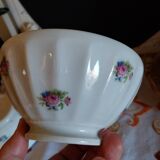 Antique faceted bowls on shower stand