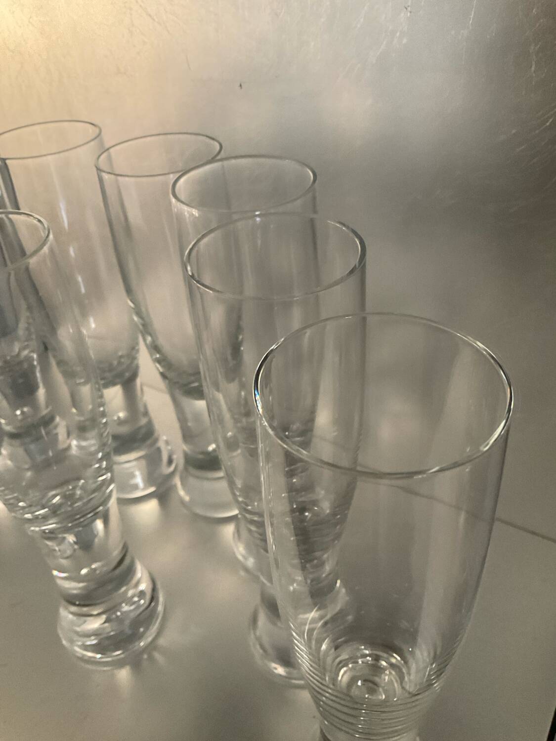 Set of 8 vintage Kosta Boda champagne flute glasses