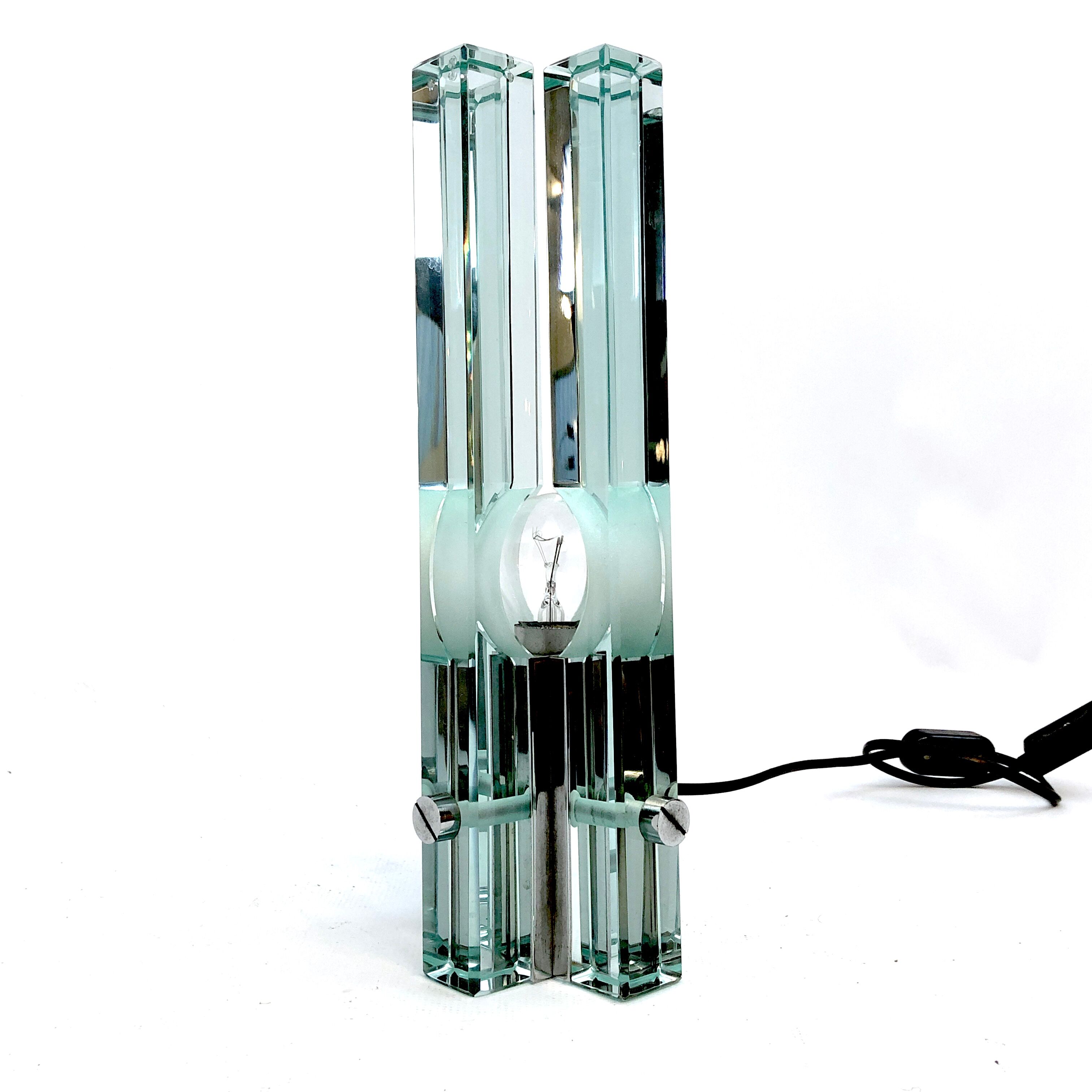 Gallotti e Radice, Vintage glass table lamp from 70s