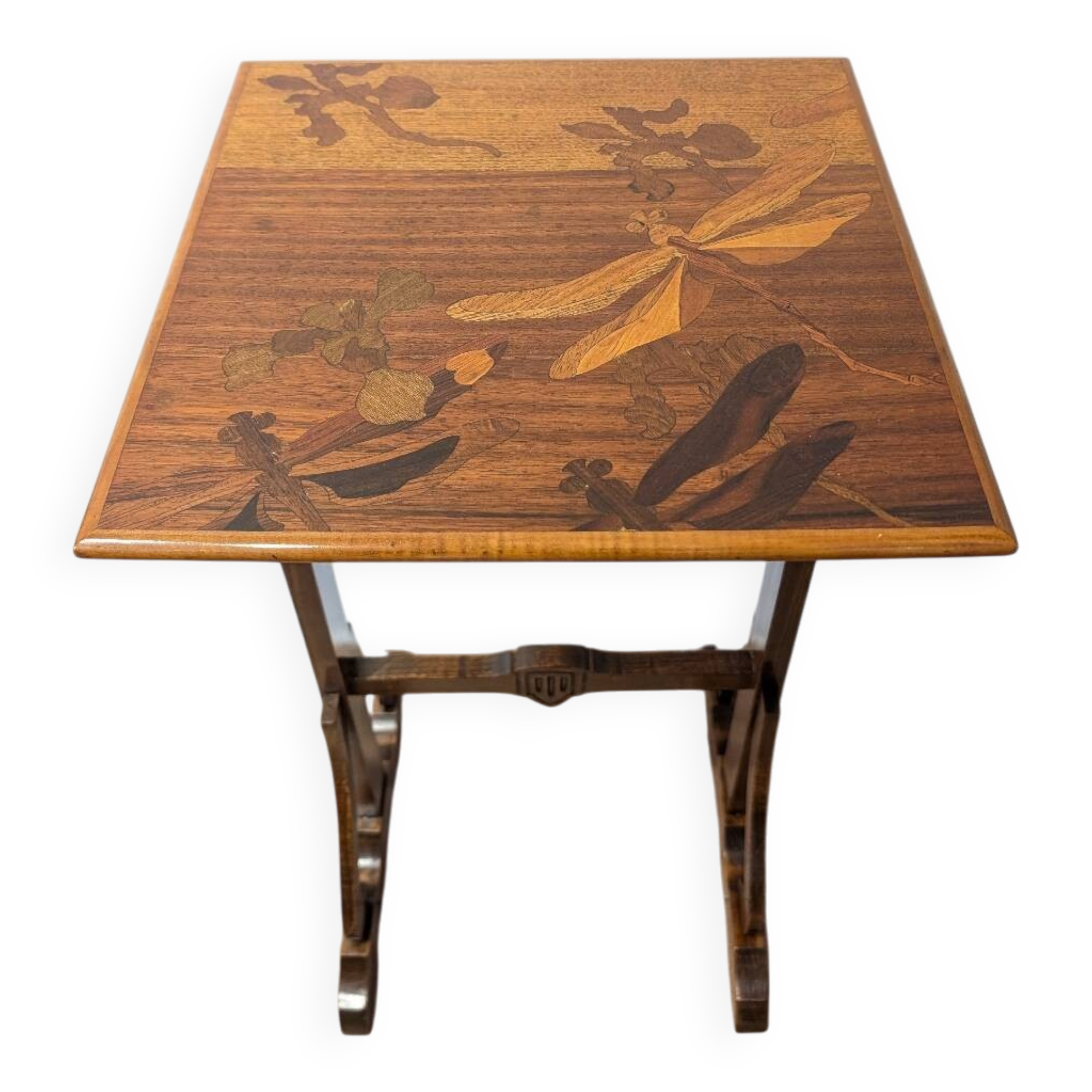 Émile Gallé Gueridon – Art Nouveau, dragonfly decor, v