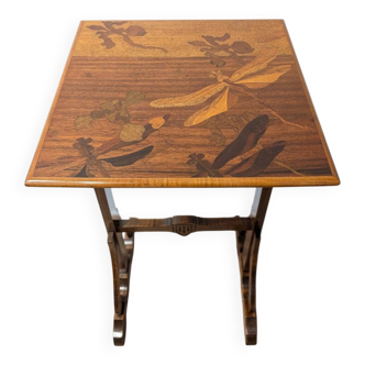 Émile Gallé Gueridon – Art Nouveau, dragonfly decor, v