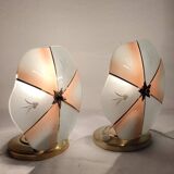 Paire des lampes de table en cristal, Espagne, années 1970