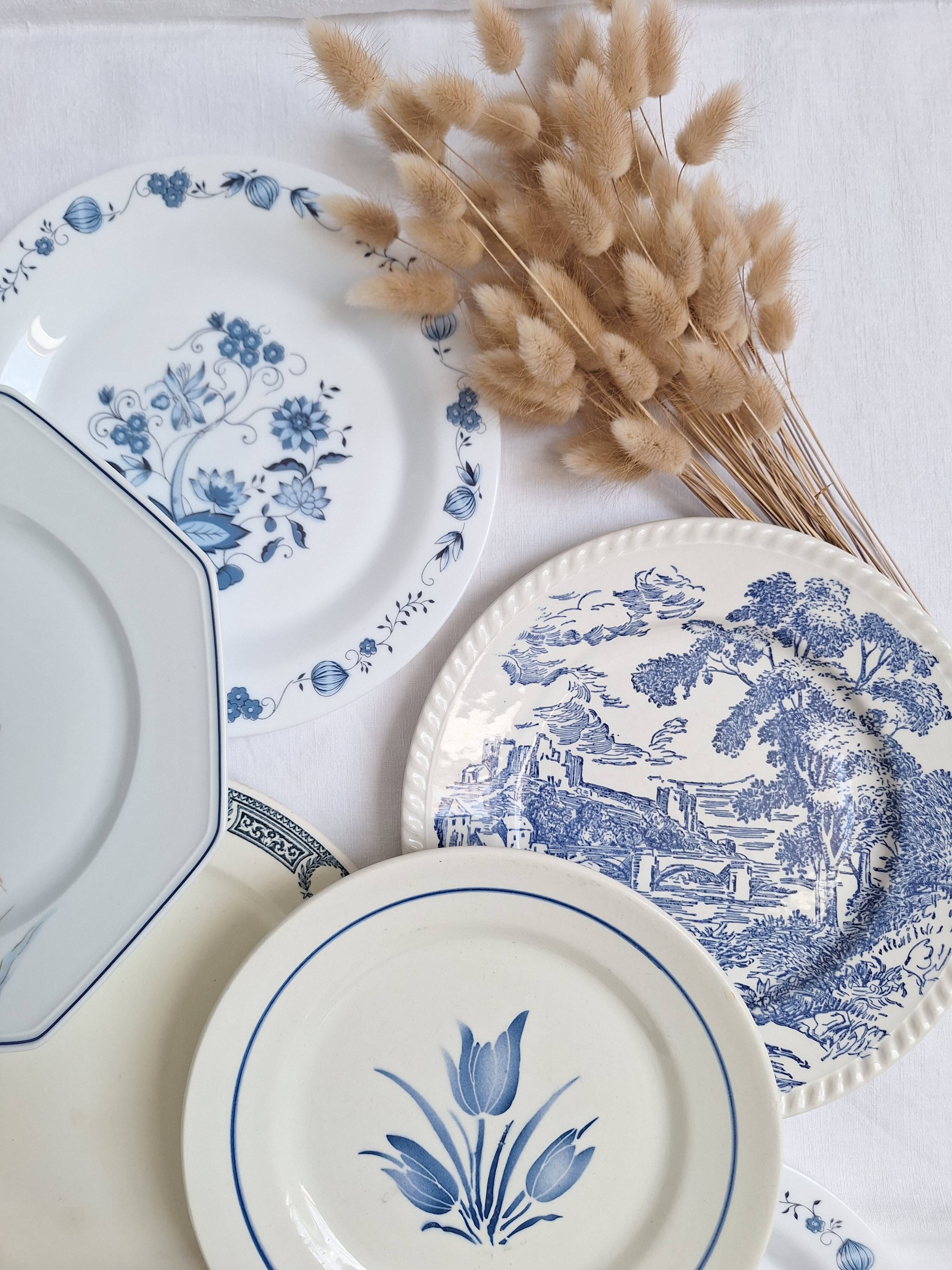 Vintage blue dinner plates