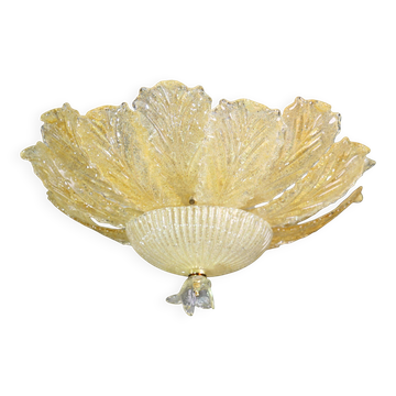 Abou Dabi, plafonnier en verre de Murano doré, années 1970