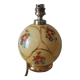 Pied de lampe boule à poser de table de chevet d’appoint en verre – impression florale e