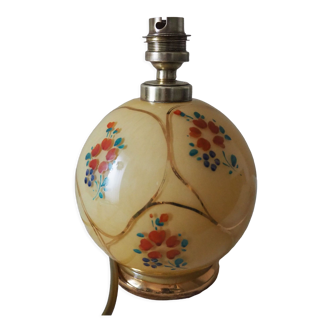 Old lamp foot ball to pose / table / bedside / side glass – floral print