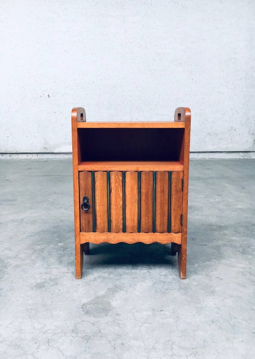 Amsterdam School Bedside Cabinet, Netherlands, 1920s
