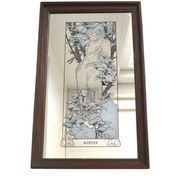 Winter mirror 70s Art Nouveau style after Alfons Mucha