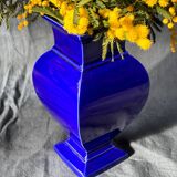 Blue earthenware vase