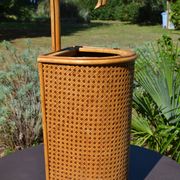 Porte-parapluie osier et cannage vintage