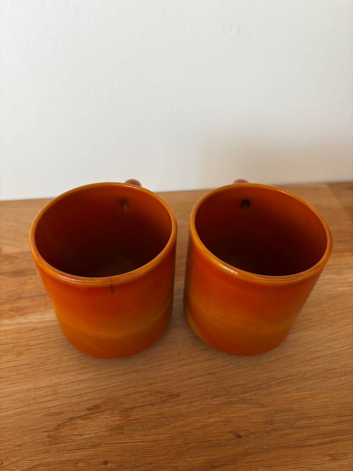 Vintage set of 2 Arcopal volcano mugs and bowls