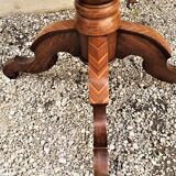 Pedestal table nineteenth century rectangular to central, marquetry tray with geometric decoration