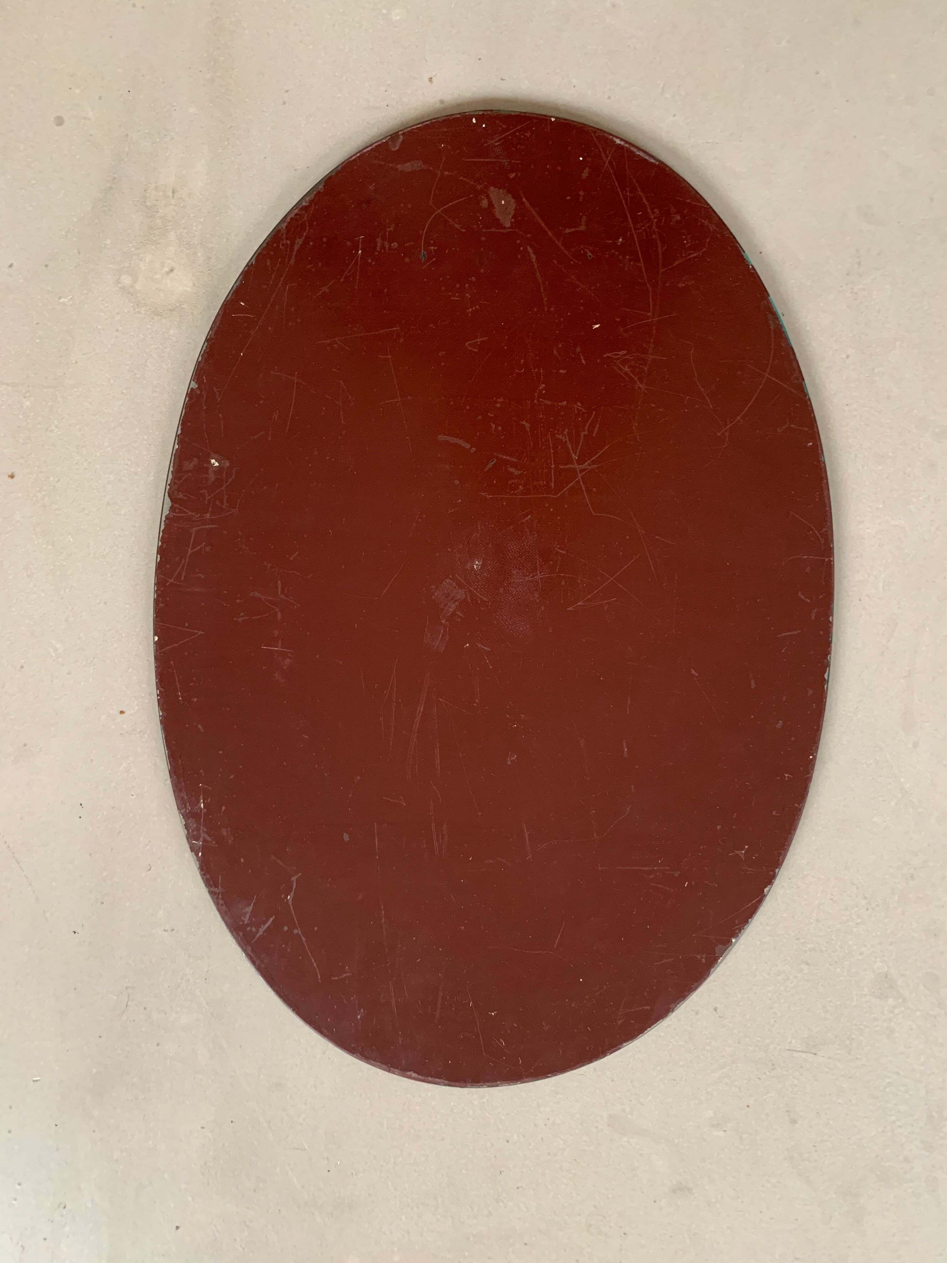 Oval mirror beveled old 32x47cm
