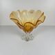 Amber glass bowl in Murano style, 1970, MF Cristal de Paris