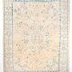 Tapis Persan Vintage Beige Et Bleu à Motifs Floraux, 301x388Cm