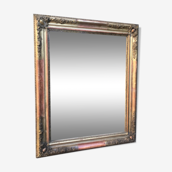 Golden mirror with gold leaf 79 x 53 cm