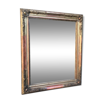 Miroir doré à la feuille d'or 79 x 53 cm