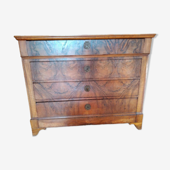 Commode en bois massif et marqueterie