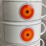 Set van 6 Vintage Thomas Germany Rosenthal Eclipse soepkommen, Space Age Op Art design