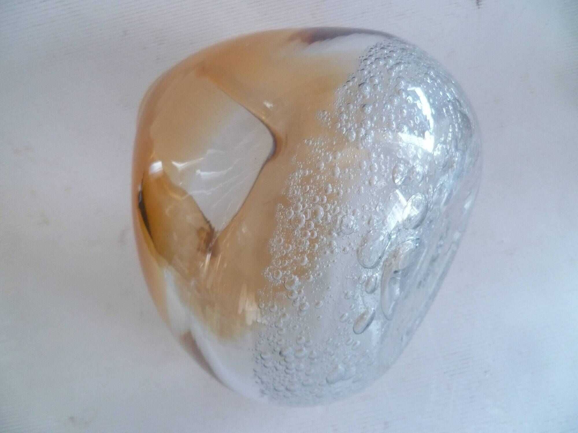 Murano bowl design ...guillemot...amber/transparent glass paste bul