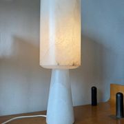 Mid-Century Modernist Spanish Alabaster Table Lamp, 1990s