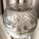 Crystal salad bowl or fruit cup size and circumference metal silver