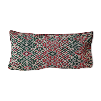 Coussin Kilim marocain vert et rouge