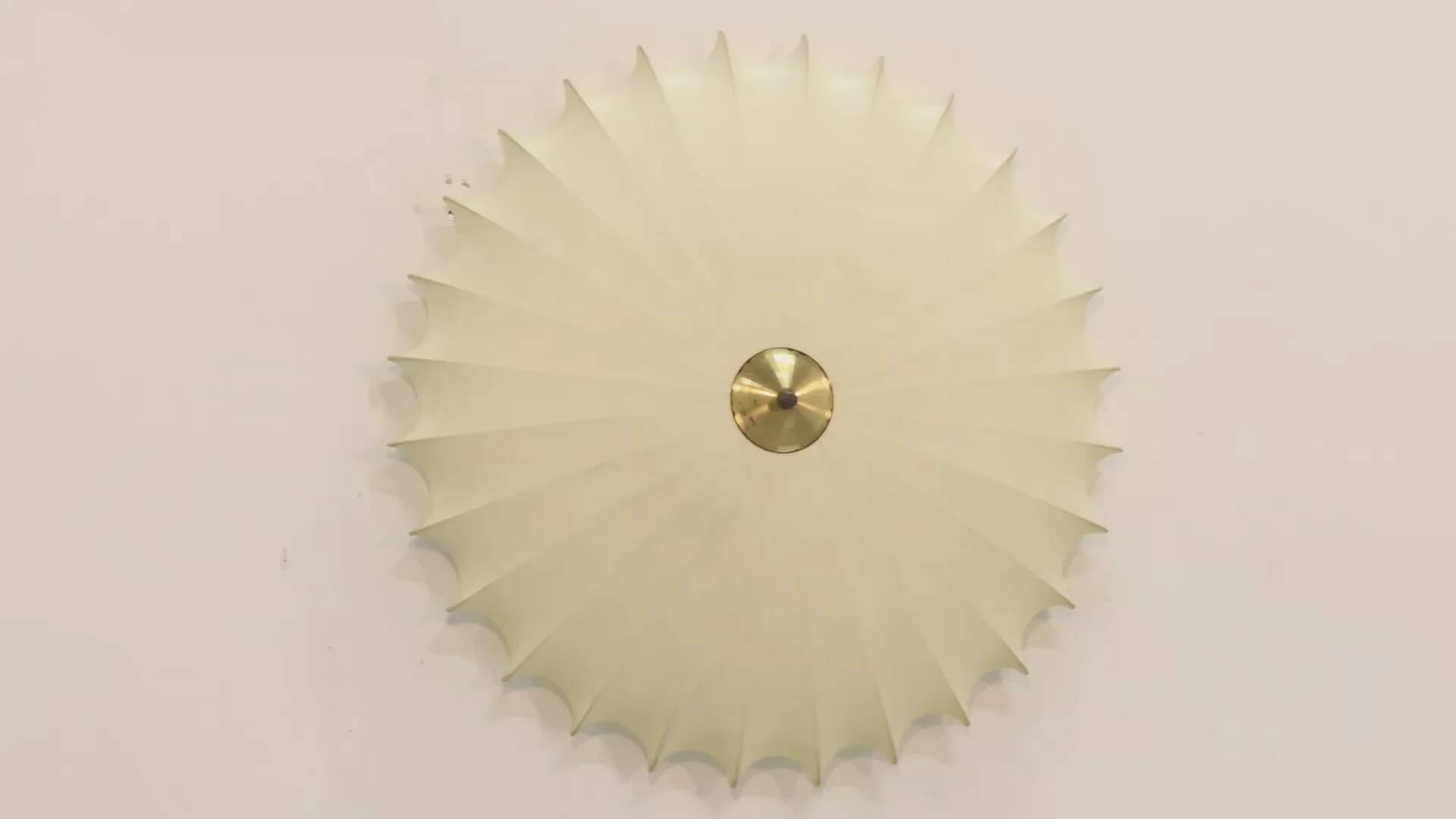 Sculptural cocoon light – mid-century Goldkant wall & ceiling lamp by Friedel Wauer
