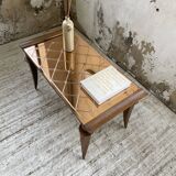 60s coffee table with pink mirror