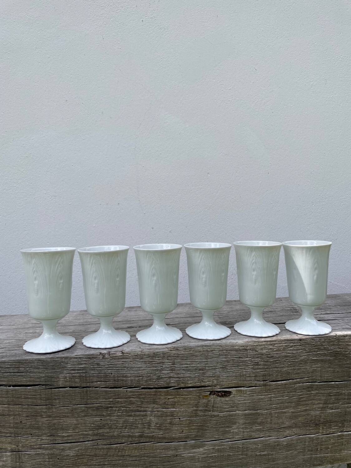 Plain white mazagran cups Limoges Seignolles Edelweis