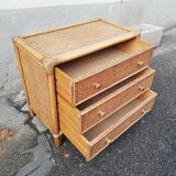Vintage rattan chest of drawers and canning