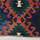 Red & Blue Geometric Vintage Kilim Rug, 158x238Cm