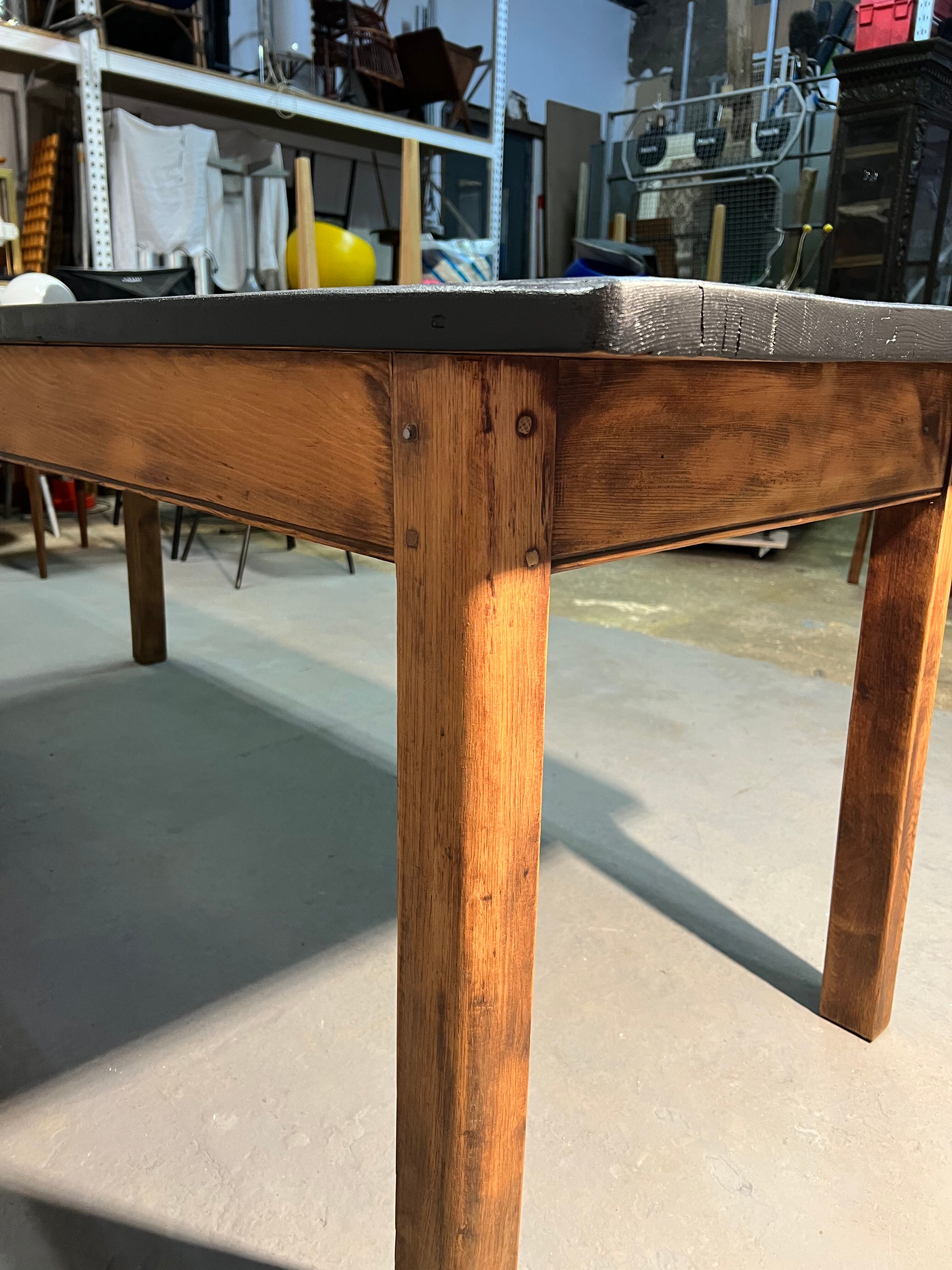 Farmhouse table, black top
