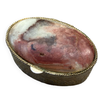 Pilulier en métal et pierre ancien