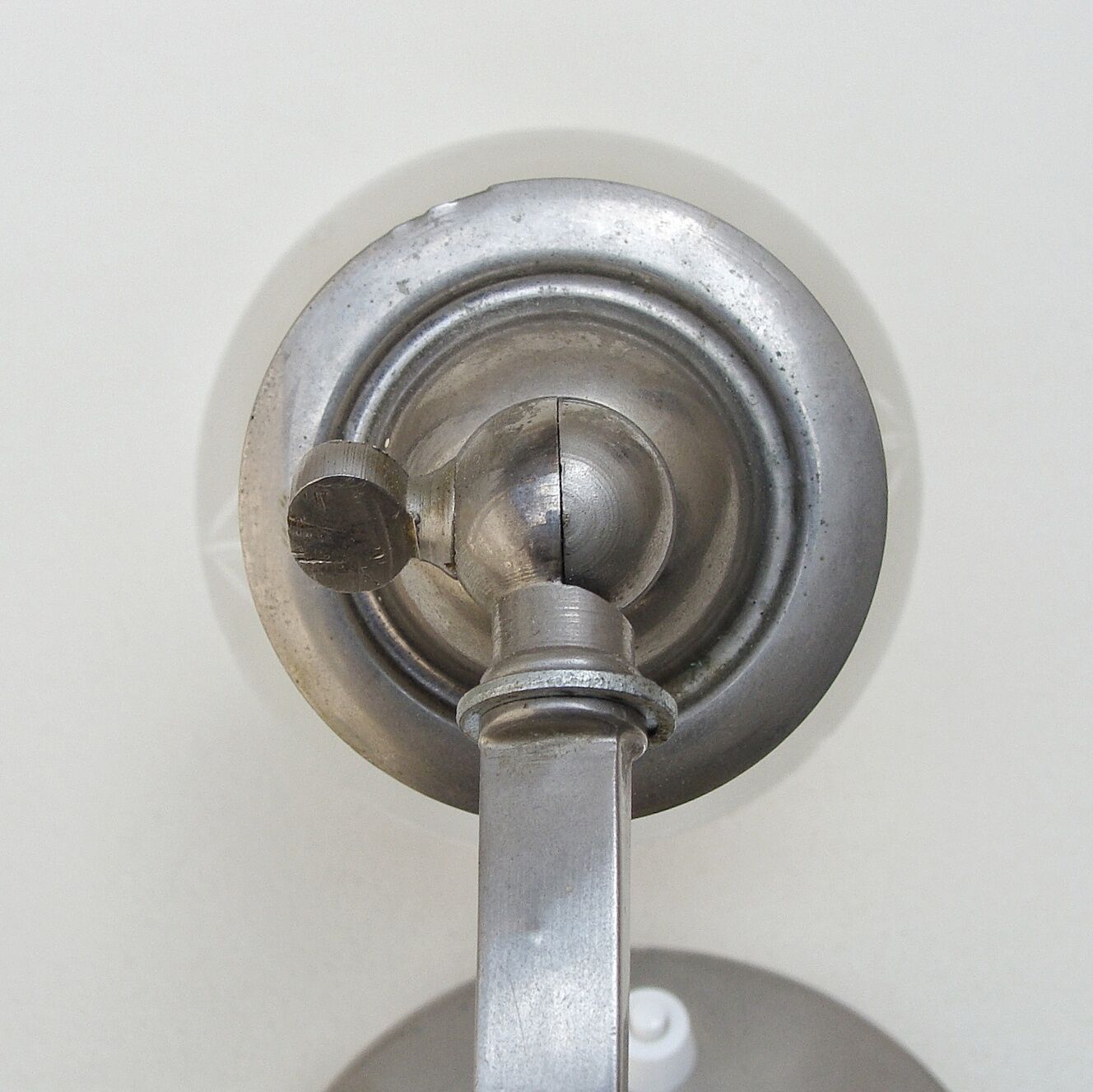 Art Deco metal lamp chrome and glass