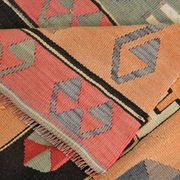 6x8 Kilim Multicolor Geometric Style Kilim Rug, 168x235 Cm