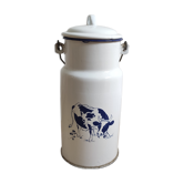 Vintage milk jug in enamelled sheet metal