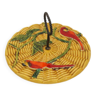Vallauris cheese platter parrot motifs